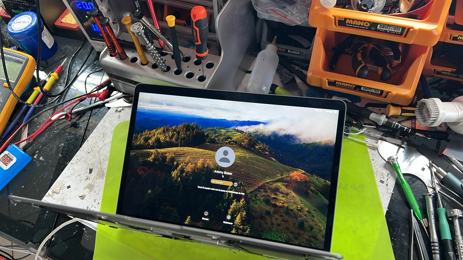 Appareil testé sur le banc technique